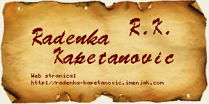 Radenka Kapetanović vizit kartica